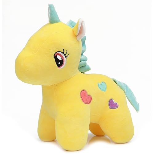 Image of TOYTALES Unicorn Soft Toy for Kids | Cute Plushie Stuffed Animal for Girls & Boys | Huggable Plush Toys for Baby | Adorable Unicorn Plushie Gift for Children | (25CM, Yellow)