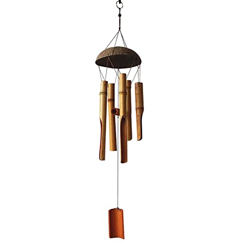 Campanelli Eolici Legno Wind Chime Commemorativi Sospesi per Esterni per Meditazione Interna per Decorazioni per Casa Patio da Giardino Bambou naturel
