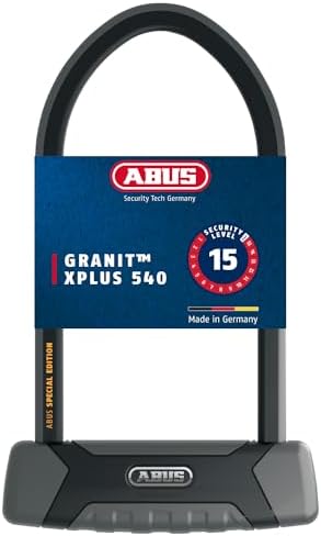 ABUS Bügelschloss Granit XPlus 540 + USH-Halterung - Fahrradschloss mit 13 mm starkem Bügel und XPlus Zylinder - ABUS-Sicherheitslevel 15