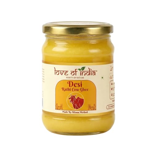Image of Love of India A2 Ghee 500 ml | Rathi Cow Bilona Ghee | Crafted with Fresh Curd-Churned Cow Milk | Pure Desi Ghee for Everyday Use, Cooking, Tadkas & Puja