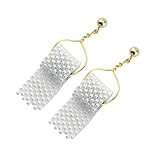 SAFIGLE 女性用イヤリングセット ロールペーパーデザイン クリエイティブイヤードロップ 耐久性素材使用 日常使い 贈り物に ホワイト 1ペア