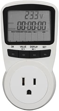 120V Power Electricity Metering Socket Intelligent Power Voltage Tester Socket Electricity Usage Monitor Smart Billing Device for Home Appliances US Plug