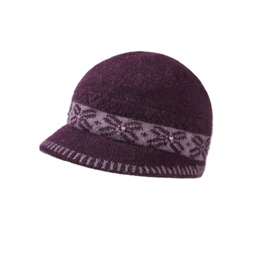 Bonnet tricoté chaud hiver pour homme et femme - Chapeau épais d'extérieur rond