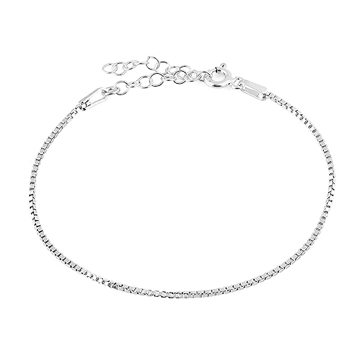 Einzelstück® Premium Silber Armband 925 Venezianer Kette I schlichtes Panzerarmband I Silber Damen Geschenk (Simplicity Armkette Silber)