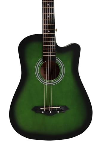 Image of Intern Right hand Acoustic Guitar Kit, With Bag, Strings, Pick, Strap and String Winder (Green, 38 Inch)