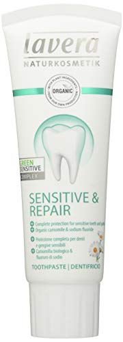 lavera Pasta De Dientes Sensible Y Reparación ∙ Vegano ✔ Pasta Dentífrica biológico ✔ Cosméticos naturales 100% certificados ✔ 4 Recipientes de 75 ml - Total: 300 ml