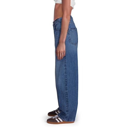 Womens Baggy Barrel Jeans Wide Leg Mid Rise Premium Denim Pants2