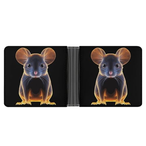 Rat Print Bifold Wallet PU Leather Coin Purse Lightweight Credit Card Holder Wallet Money Clip