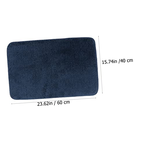 Tapis d'entrée artisanal antidérapant peluche douce navy coussinet de pied confortable
