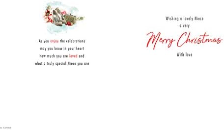 Traditional Christmas Card Niece - 9 x 6 inches - Piccadilly Greetings