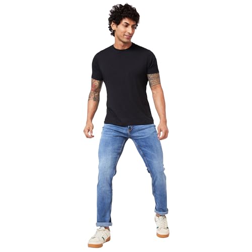 Image of Spykar Men's Kano Slim Fit Mid-Rise Jeans (Ankle Length)