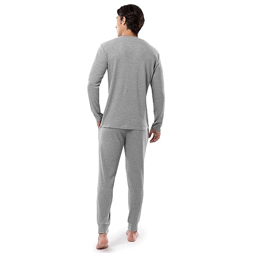 IZOD Men's Waffle Knit Crewneck Top and Jogger Pant Sleep Set2