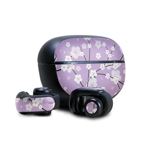 Image of Skin Compatible with Bose Ultra Open Earbuds - Sakura Purple - Premium 3M Vinyl Protective Wrap Decal Cover - Easy to Apply | Crafted in The USA by MightySkins
