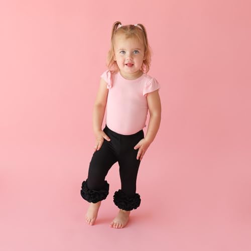 Solid Ribbed - Black - Posh Ruffled Legging3