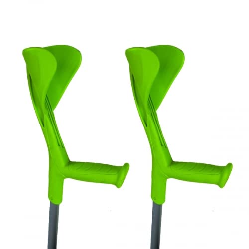 Muletas Adulto, x2, Altura Regulable, Aluminio, Hasta 150 kg, Ajustable en Codo, Puño Ergonómico, Bastón Inglés, Conteras Antideslizantes, Ligera, Verde Anís, Birregulable, Evolution Fun