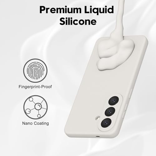 Image of DIZORO Microfiber Candy Case Compatible with Samsung S26 5G Smooth Touch Cushion Liquid Soft Silicone Gel Rubber Phone Cases Non-Slip Full Body Protective Shockproof Back Cover - Stone Grey
