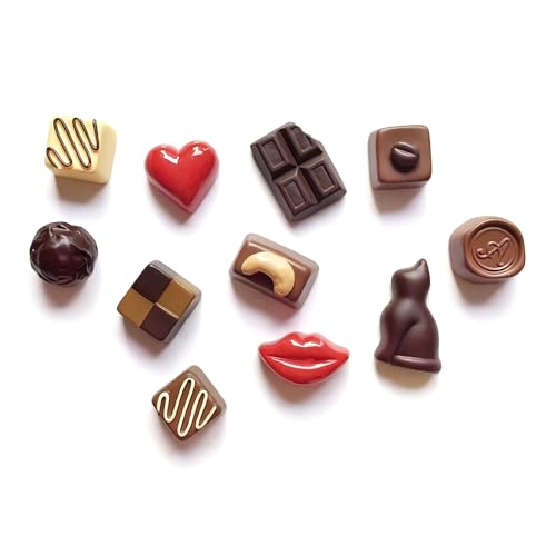 Set de 11 imanes decorativos de resina en forma de chocolate miniatura 1