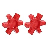 QUARKZMAN 2 Stücke L090 Kieferkupplung Einsatz, Urethan Flexibler Festkörper-Typ Kieferkupplung Mitteinsatz für L Kieferkupplung L-Kieferkupplung Set, Rot