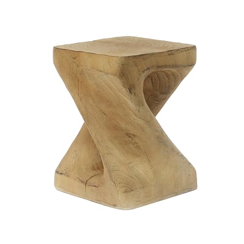 Merax Twist Shape MGO Accent Side Table, Unique Modern End Table with Wide Pedestal & Tabletop, Small Drink Tables for Living Room, Bedroom Night Stand Bedside Table, No Assembly Required, Natural by Merax - Used condition - Image 4