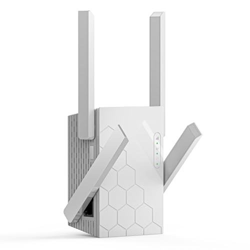 WiFi Extender Signal Booster Dual Band 5.8GHz&2.4GHz, WiFi Booster Covers Up to 10200 Sq.ft and 45 Devices, Wireless Routers Amplifier 1200Mbps WiFi Repeater w/Ethernet Port, 1-Tap Setup