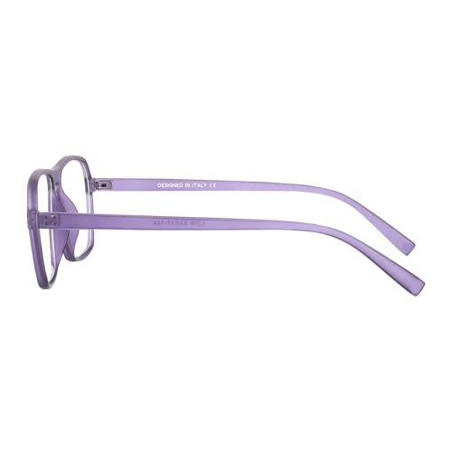 Image of Peter Jones Purple Square Unisex Medium Sleek Optical Frame with Anti Glare Lenses (AG216PL)