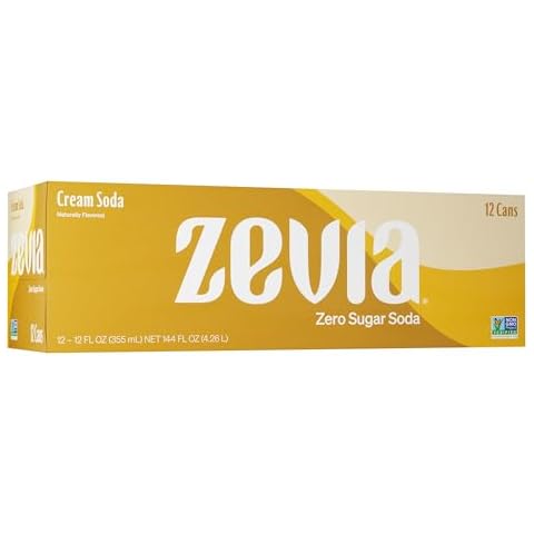 Zevia Zero Calorie Soda, Cream Soda, 12 Ounce Cans (Pack of 12) Cover