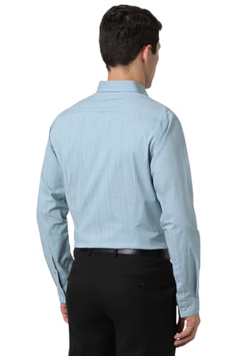 Image of Peter England Men Blue Slim Fit Formal Shirt