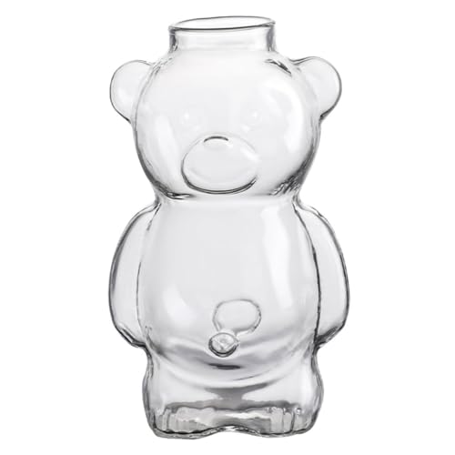 Cabilock Cute Bear Shaped Cocktail Cup Creative Juice and Tea Glass Fun Water Drinking Glass for Parties and Bars Unique Bear Holder Design