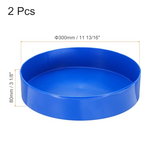 Image of uxcell 2pcs Rubber End Caps 300mm(11 13 /16 Inch) ID x 80mm(3 1 /8 Inch) H Vinyl Round Tube Bolt Cap Cover Screw Thread Protectors Blue
