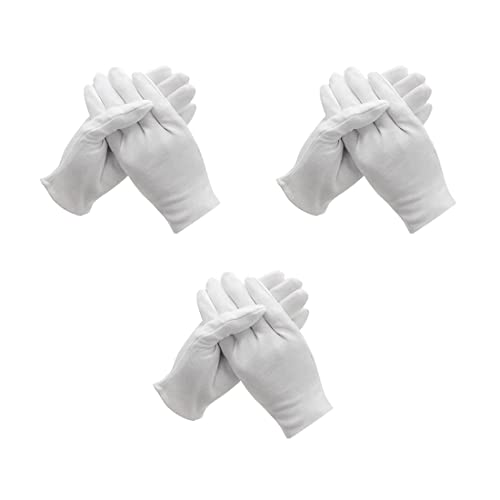 2 Paia Guanti in Cotone Bianco - Unisex, Lavabili e Traspiranti per Cura della Pelle, Lavoro e Notte - Guanti Bianchi in Stoffa Morbida e Ideali per Crema per le Mani