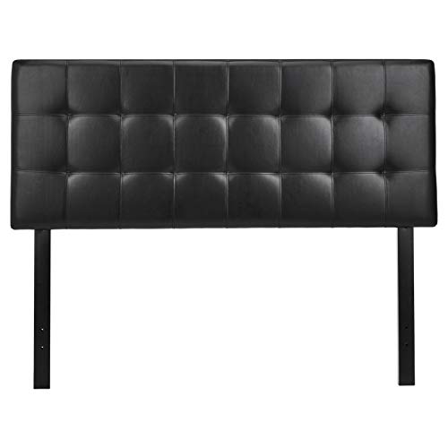 FIRST HILL FHW Upholstered Tufted Headboard, Queen, Black