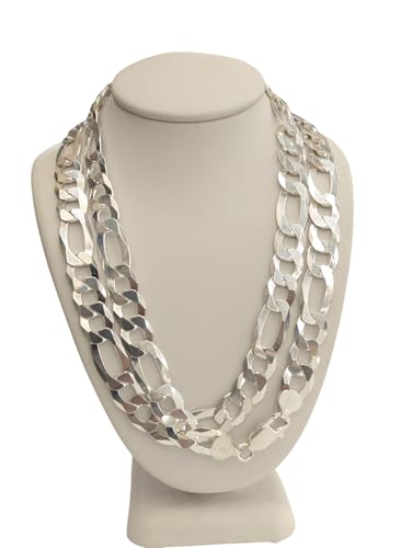 925 Sterling Silver Figaro Chain 10 mm Unisex Style3