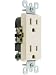 Leviton 5325-T 15 Amp, 125 Volt, Decora Duplex Receptacle, Residential Grade, Grounding, Light Almond
