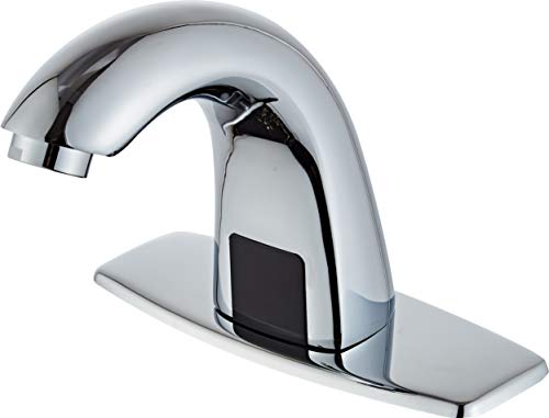Luxice Automatic Touchless Bathroom Sink Faucet with Hole Cover Plate, Sensor Hands Free