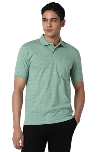 Image of Peter England Men's Cotton Regular Fit All Over Printed T-Shirt | Rich