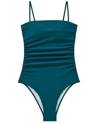 Image of SUUKSESS Women Sexy One Piece Swimsuit Tummy Control Square Neck Bathing Suit