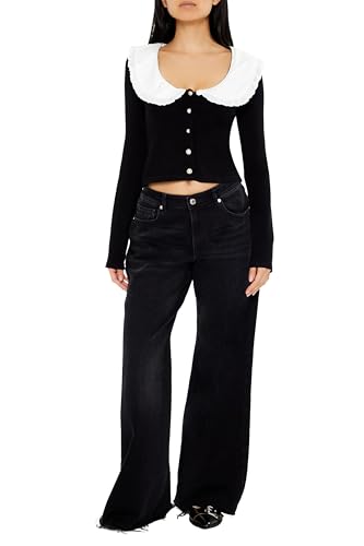 Forever 21 Women's Peter Pan-Collar Cardigan Sweater2