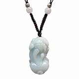 Collier pendentif dragon guerrier en jade vert clair naturel pour attirer la richesse, amulette de danse du lion pour la protection la paix
