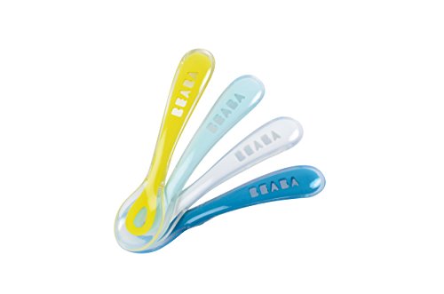 Preisvergleich Produktbild Béaba - Kleinkinderlöffel Soft aus Silikon im 4er-Pack, weiss