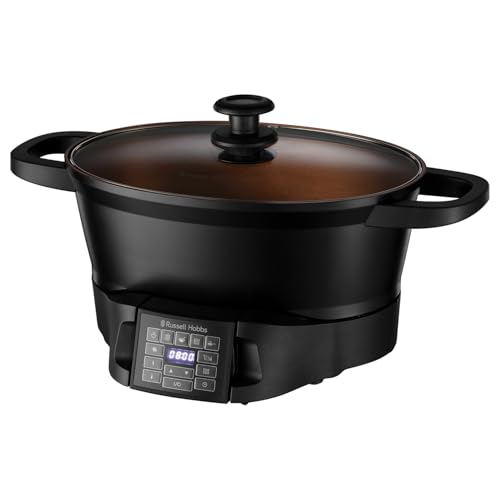 Russell Hobbs Good-to-Go 6.5L Electric Multicooker - 8 Digital functions inc Sear Slow Cook Steam Boil Keep warm & Roast Cast aluminium housing Glass lid Dishwasher safe parts 750W 28270