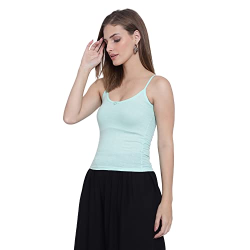 Image of Sky Heights Women Pure Cotton Short Length Camisole /Spaghetti Combo (Pack of 5)