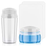 2 PCS Nail Art Stamper Kit, EBANKU Blue Clear Silicone Nail Art Stamping Transparent Soft Nail Art J