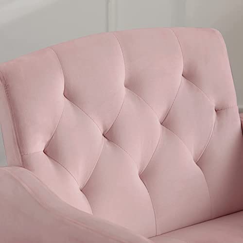 Sillón Plegable Terciopelo Rosa miniatura 7