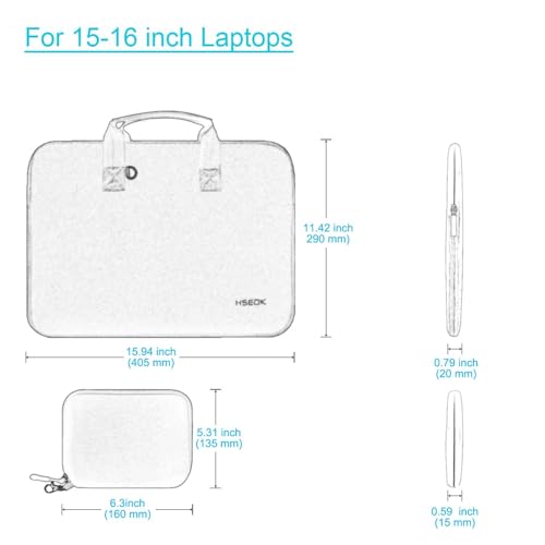 Image of Laptop Sleeve 15.6-16 inch Case with Small Pouch, Neoprene Computer Bag Compatible with MacBook Pro 16 inch M4 /M3 /M2 /M1, MacBook Pro 15.4 inch and Most 15.6-16 inch Notebooks, P02K01