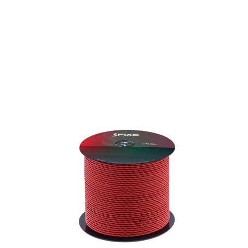FIXE - Cuerda Auxiliar Escalada - Cuerda semiestática 100% Poliamida, 2 mm, 100 metros Roja - Alta resistencia y durabilidad