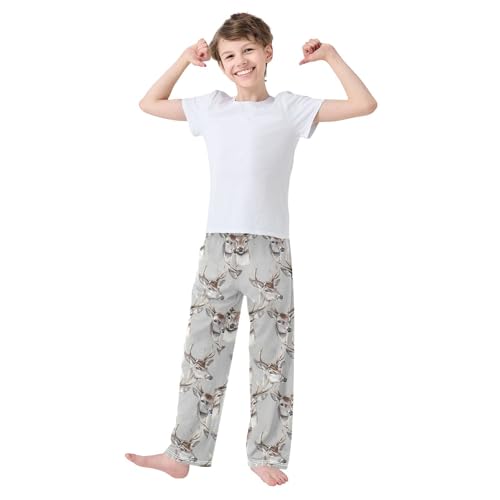 Pajama Pants Deer Head PJ Bottoms Sleepwear Lounge Sleep Pant with Pockets2