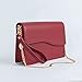 Kardinal Fashions Red Purse for Women, Designer Clutch, Vegan Leather Envelope Style Fashion Hand Bag with Wristlet Strap and Gold Crossbody Chain from