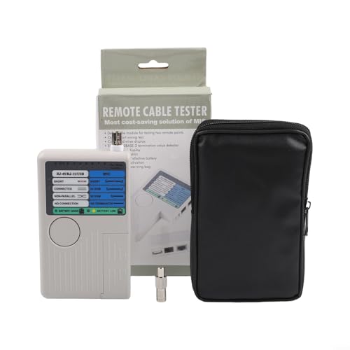 Multi Function 4-in-1 Network Cable Tester for RJ45, RJ11, USB, BNC, LAN Wire Tester with LED Indicators, Portable Handheld Tool for STP/UTP Cables