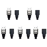 JZK 5x DIY USB A male connector, USB Type A 4 Pin Male jack adapter Plug with Black Plastic Cover, USB connecter solder repair replacement for DIY power supply, breadboard, PCB Board