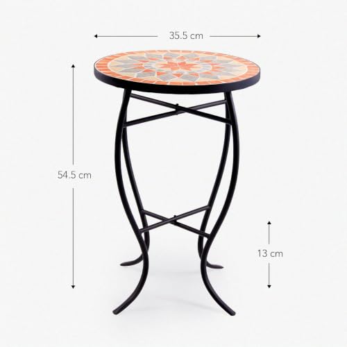 Mesa para plantas de cerámica resistente VONLUCE con mosaico 4